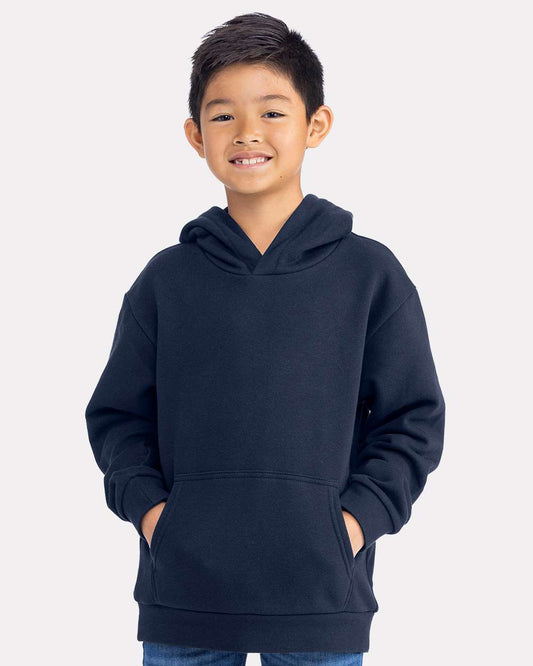 Navy Youth Fleece Hoodie, by Next Level