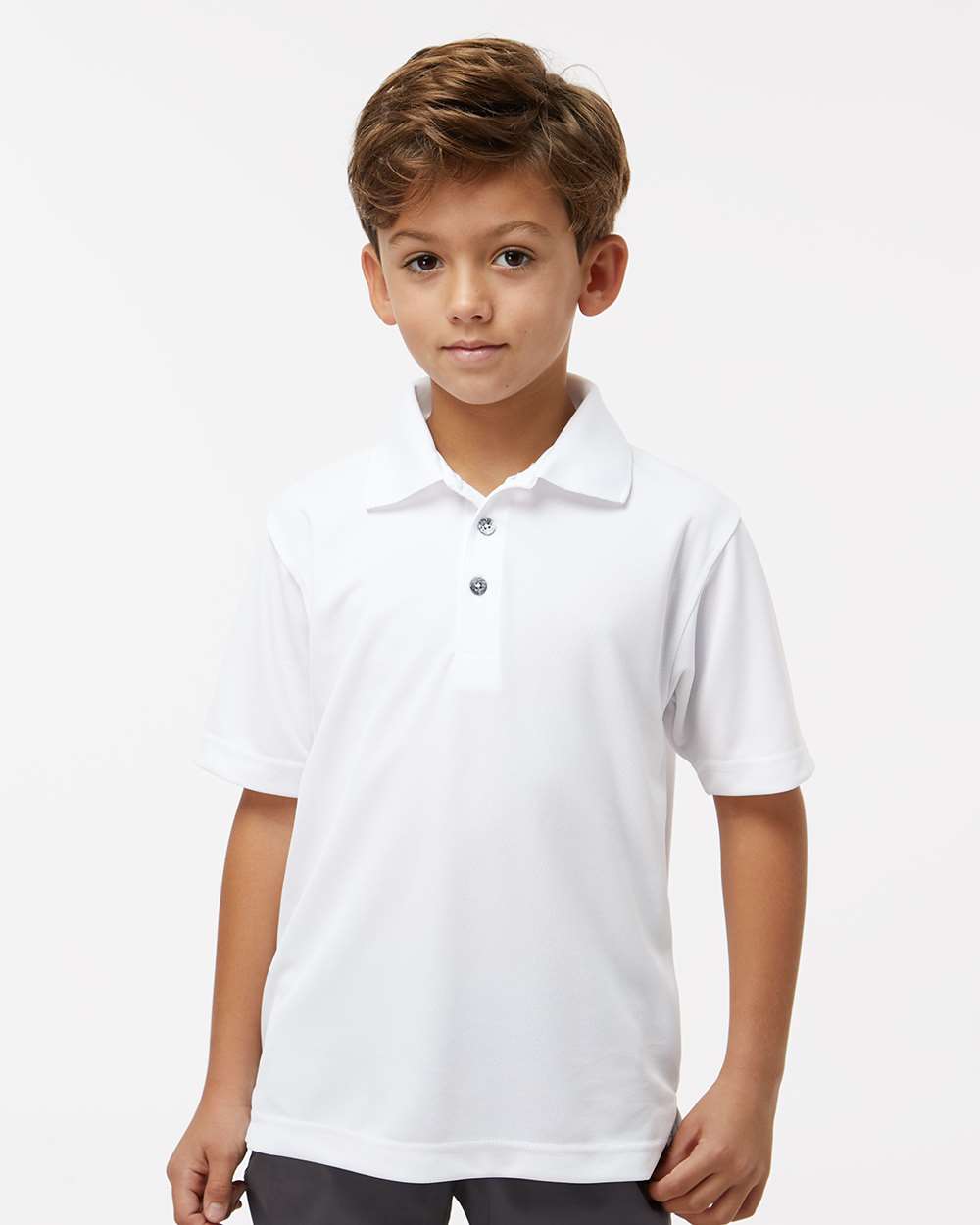 White Youth Saratoga Performance Mini Mesh Polo by Paragon